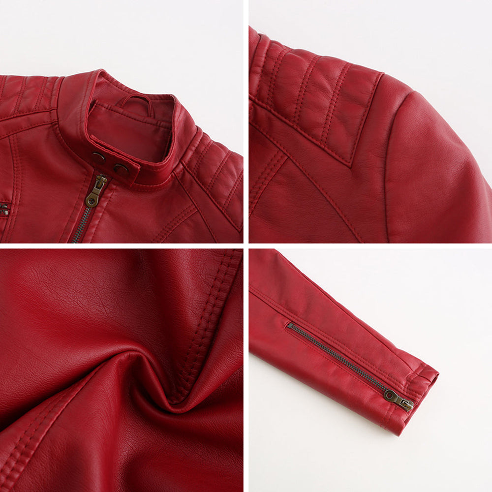 Jacinta - Women's Quilted Faux Leather Jacket