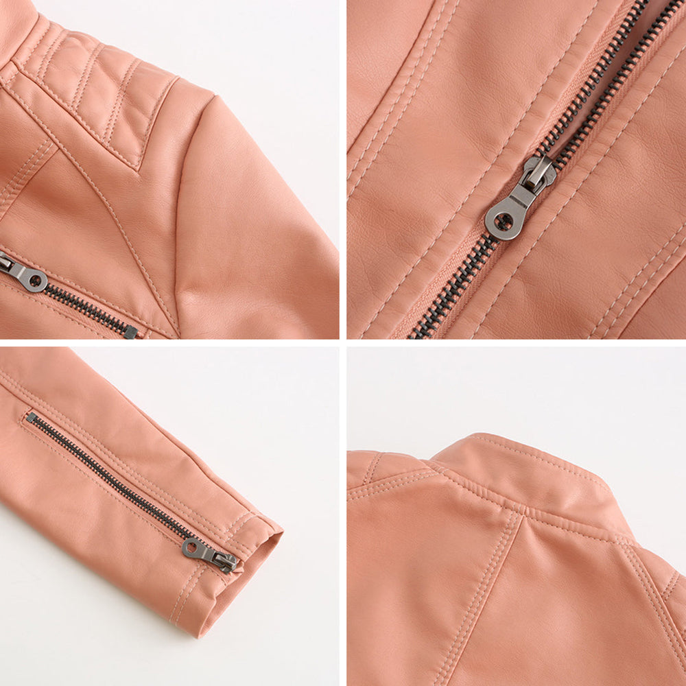 Jacinta - Women's Quilted Faux Leather Jacket