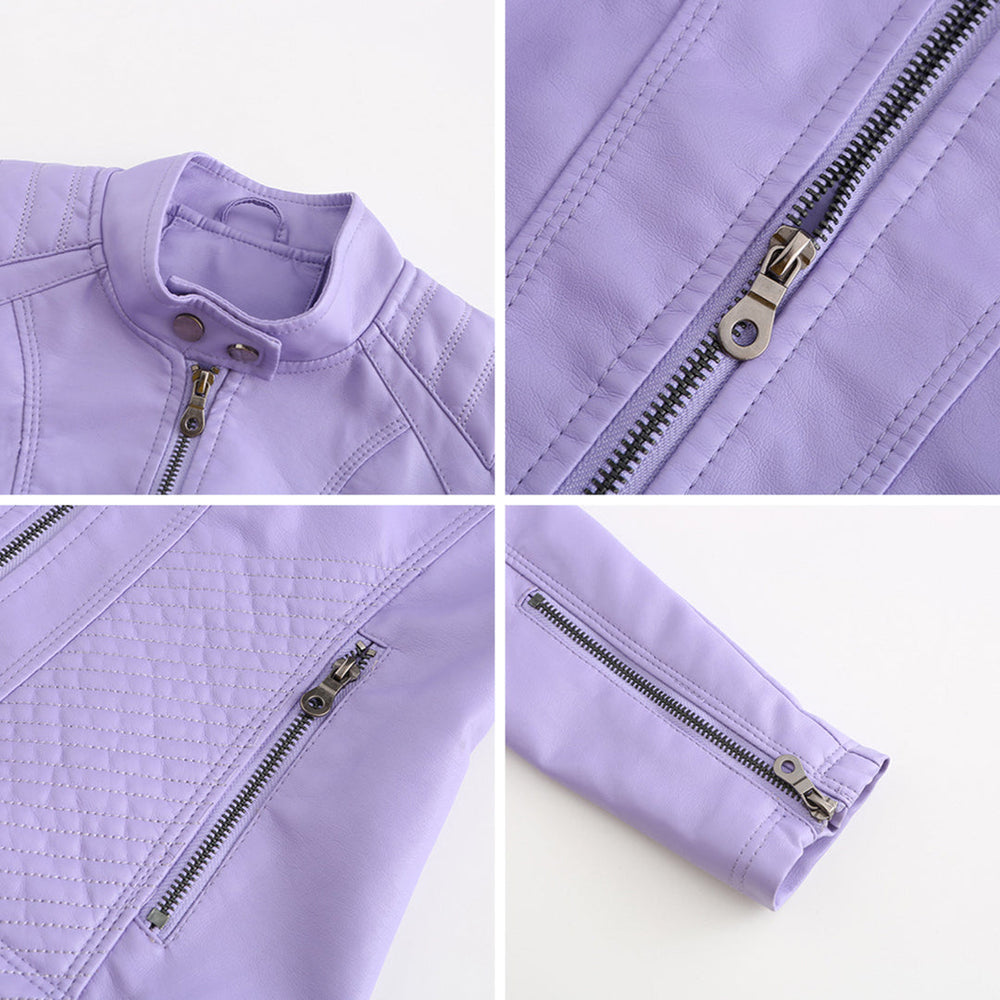 Jacinta - Women's Quilted Faux Leather Jacket