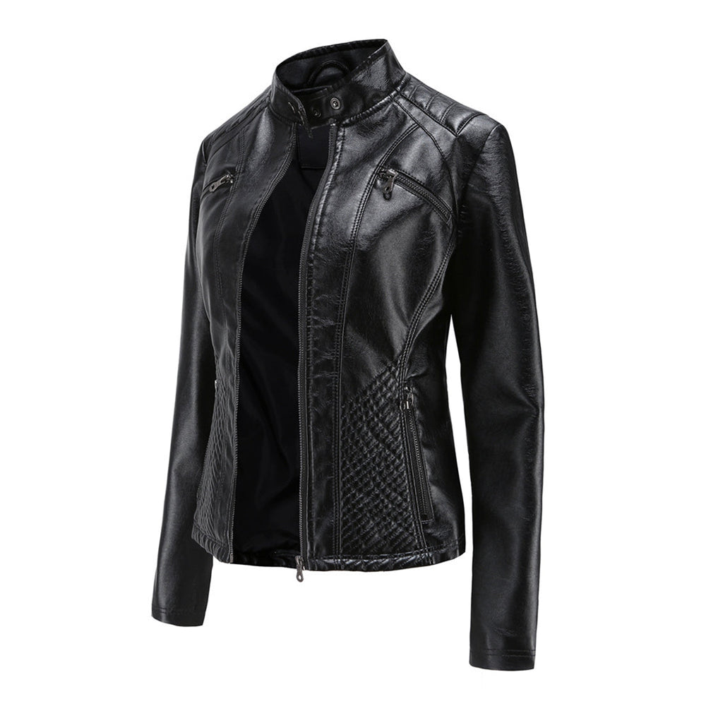Jacinta - Women's Quilted Faux Leather Jacket