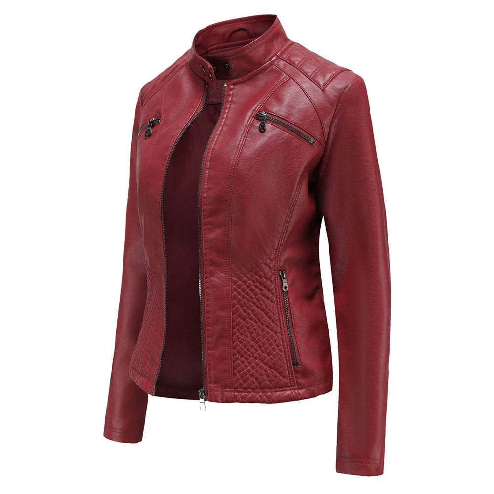Jacinta - Women's Quilted Faux Leather Jacket