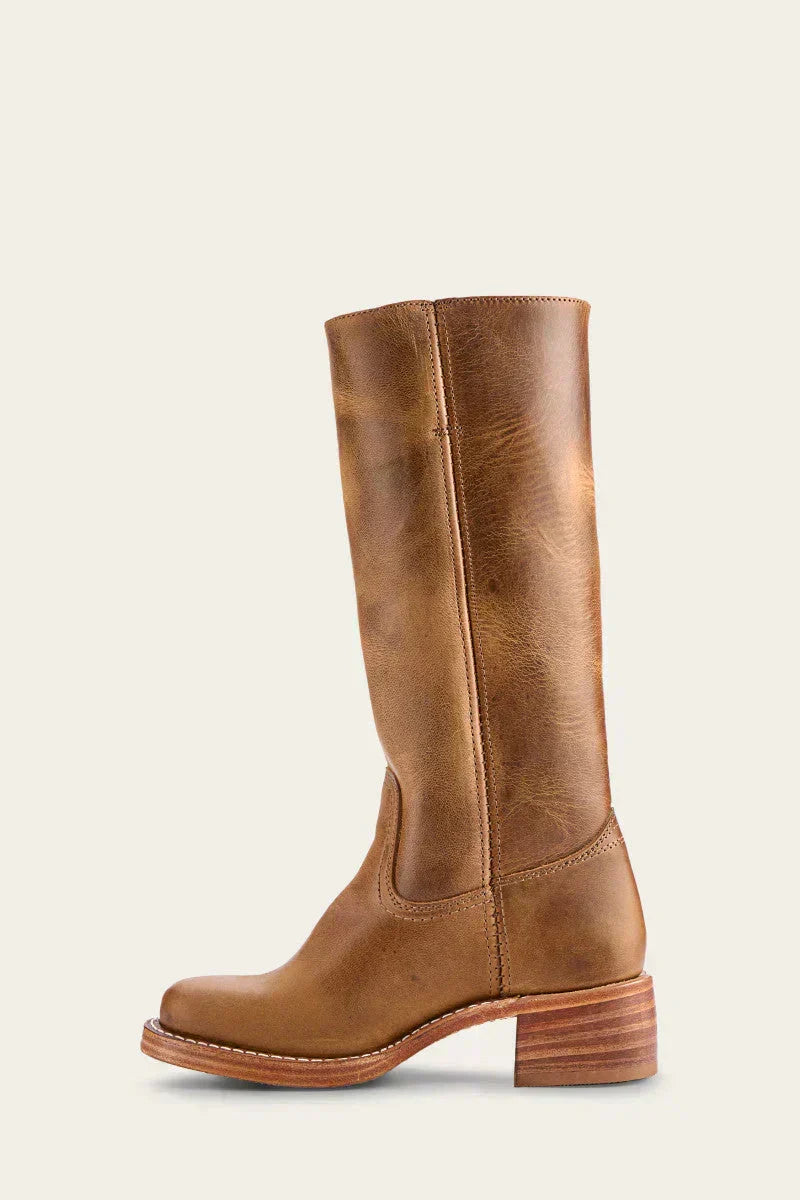 Josephine - Women's Block Heel Leather Knee High Boots