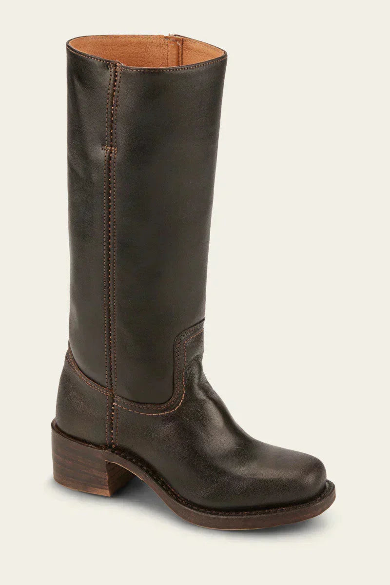 Josephine - Women's Block Heel Leather Knee High Boots