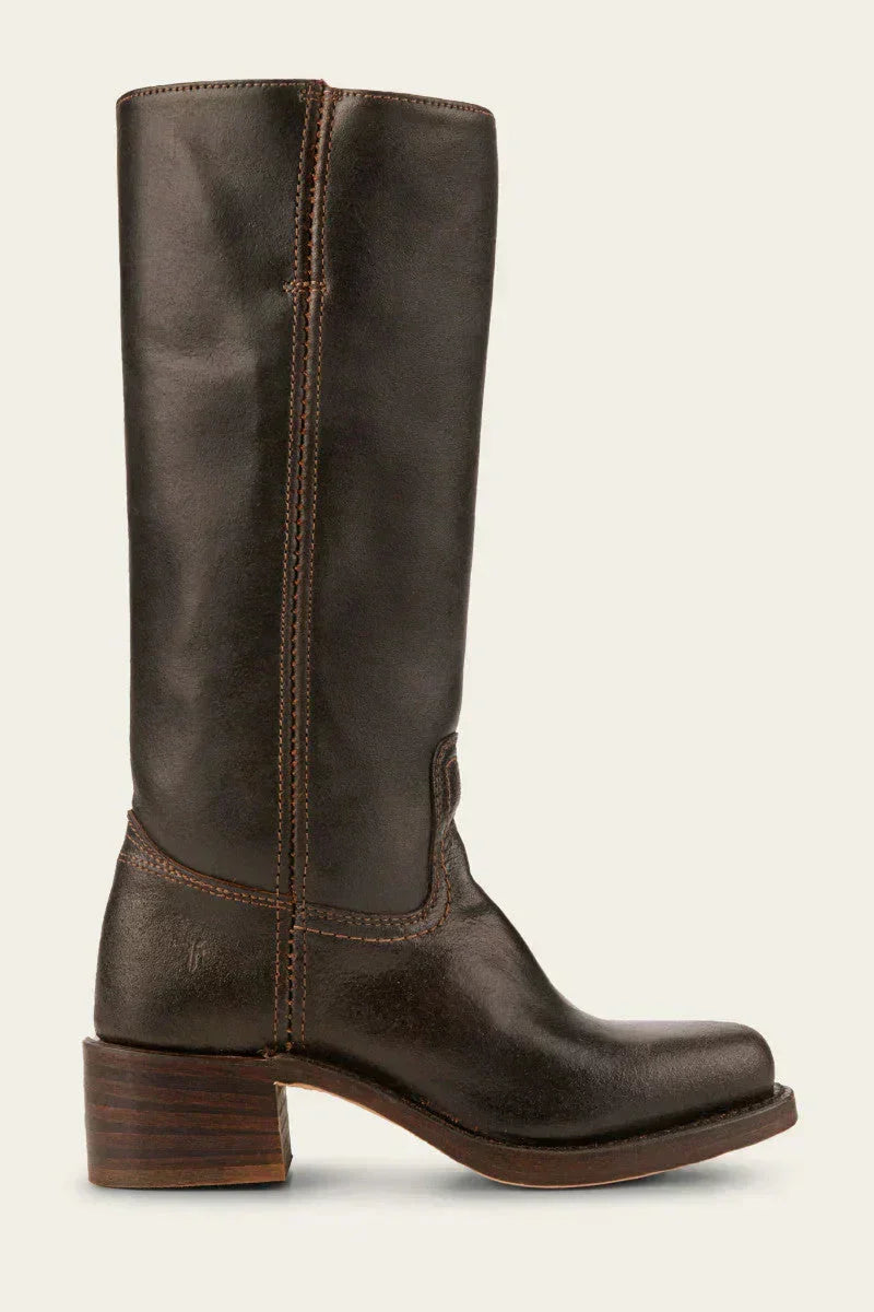 Josephine - Women's Block Heel Leather Knee High Boots