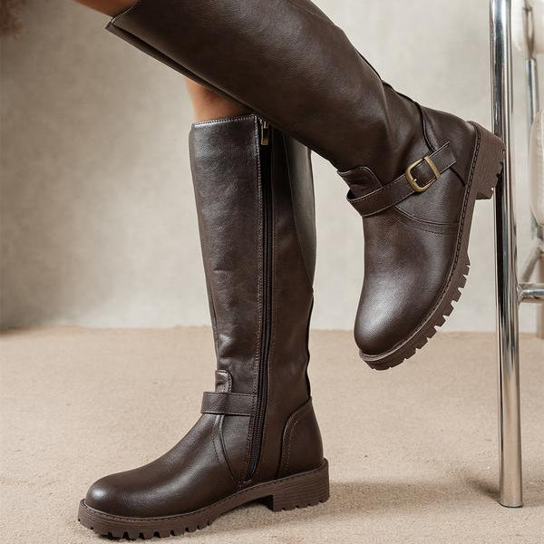 Juliet - Women's Buckle Knee High Boots