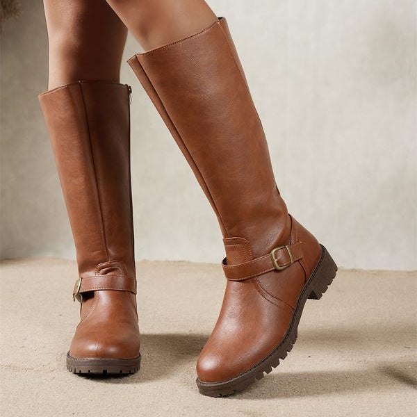 Juliet - Women's Buckle Knee High Boots
