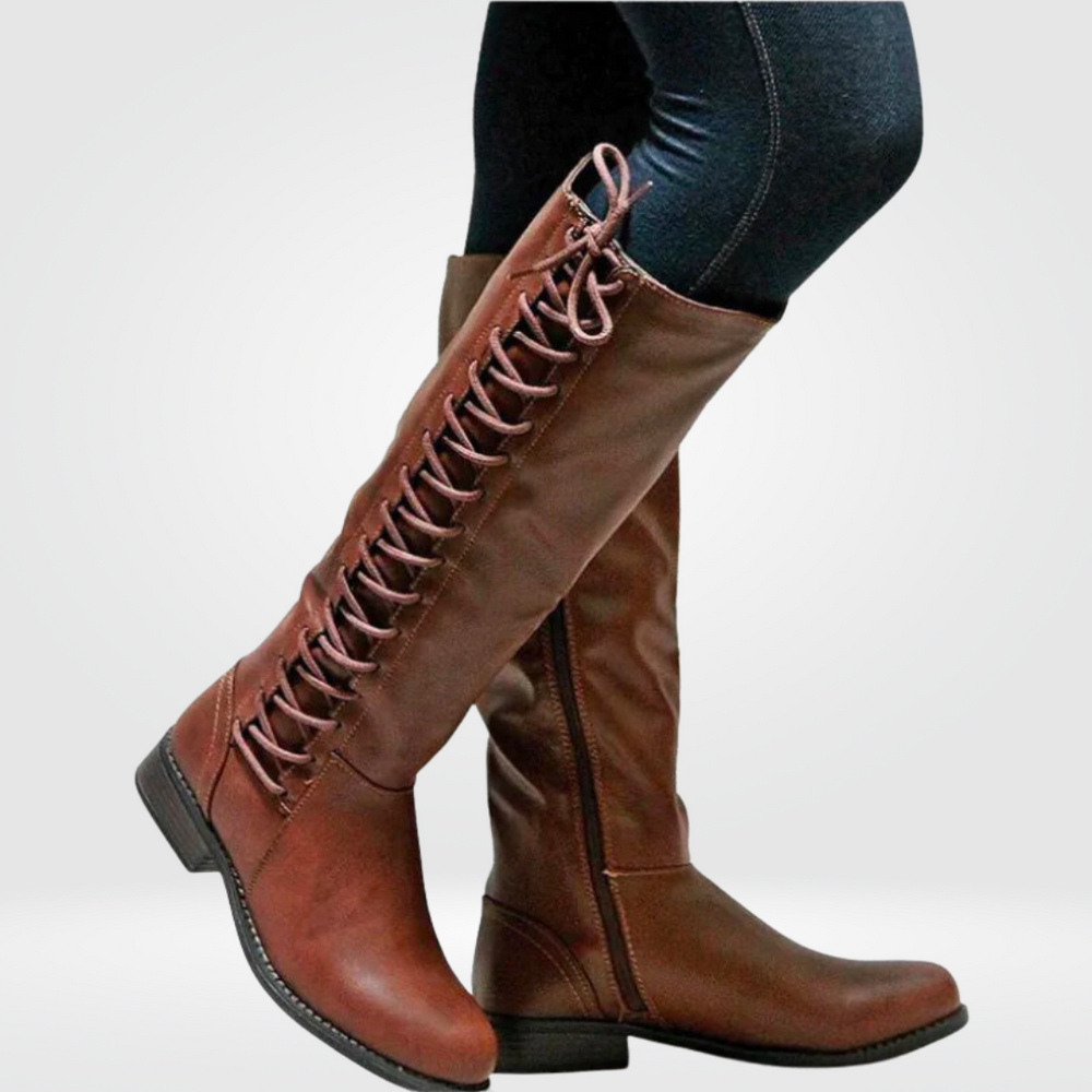Junia - Women's Lace Up Knee High Boots