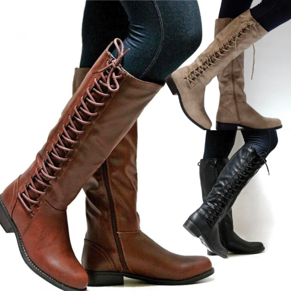 Junia - Women's Lace Up Knee High Boots