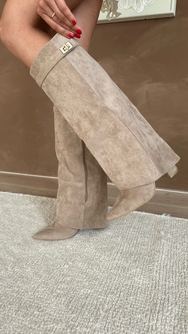 Juno - Women's Heeled Suede Knee High Boots