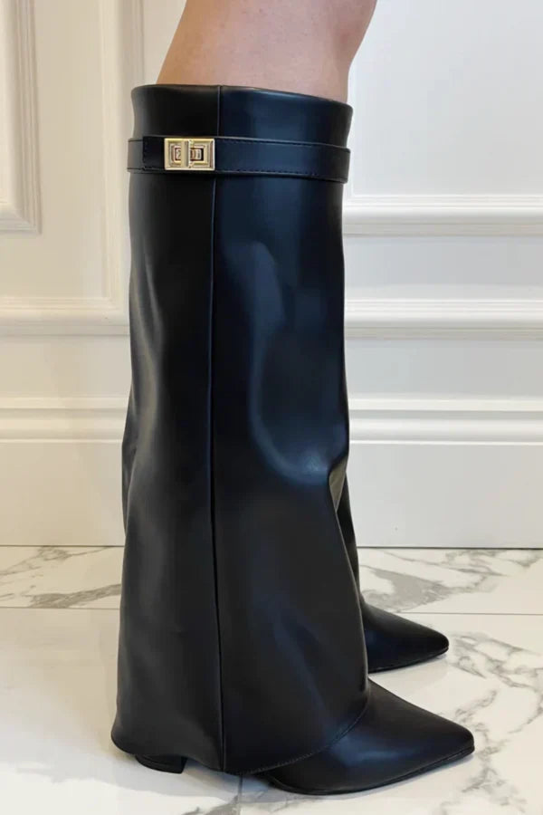 Juno - Women's Heeled Suede Knee High Boots