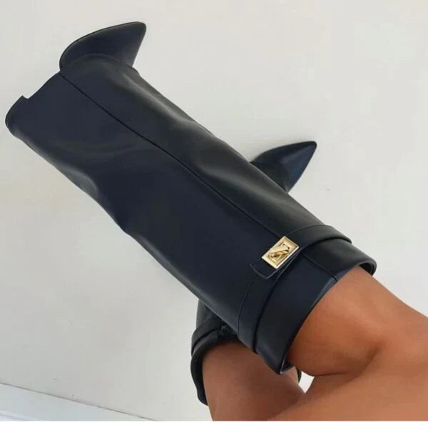 Juno - Women's Heeled Suede Knee High Boots