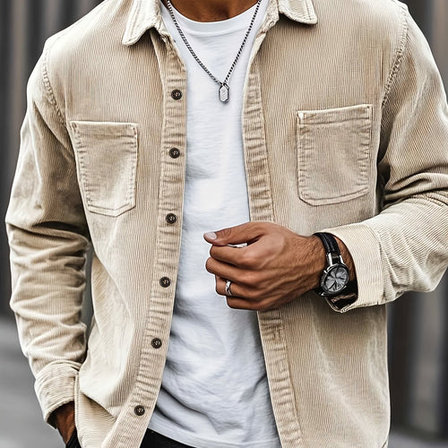 Lawrence - Men's Corduroy Button Up Shirt