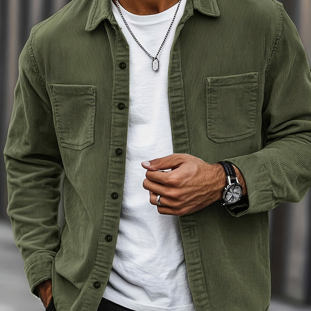 Lawrence - Men's Corduroy Button Up Shirt