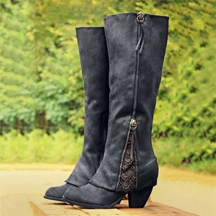 Leonie - Women's Heeled Knee High Boots