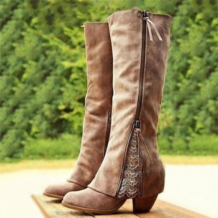 Leonie - Women's Heeled Knee High Boots