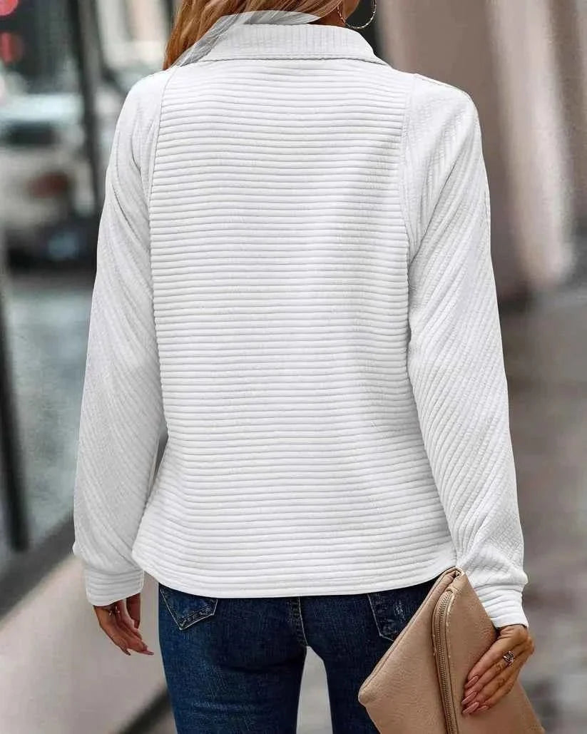 Leonora - Women's Quarter Zip Pullover Sweater
