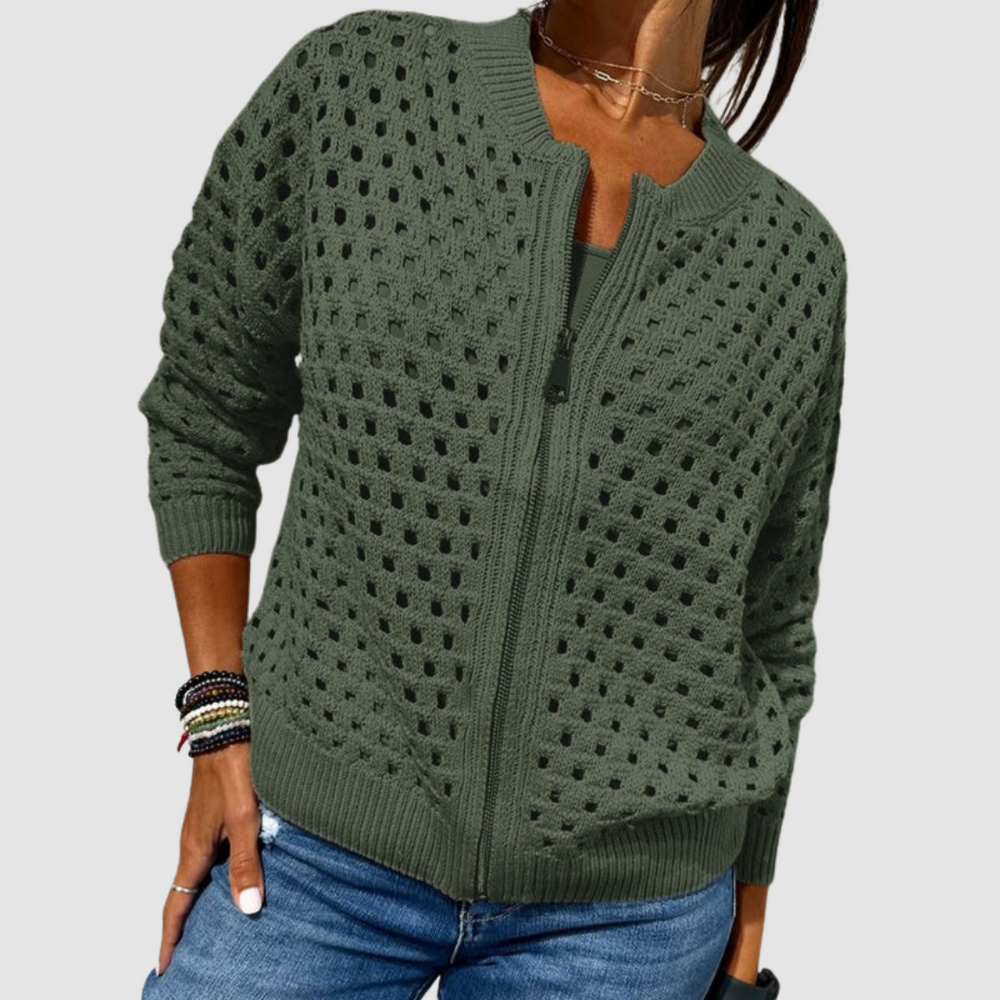 Lorelei - Women's Zip Up Knit Cardigan