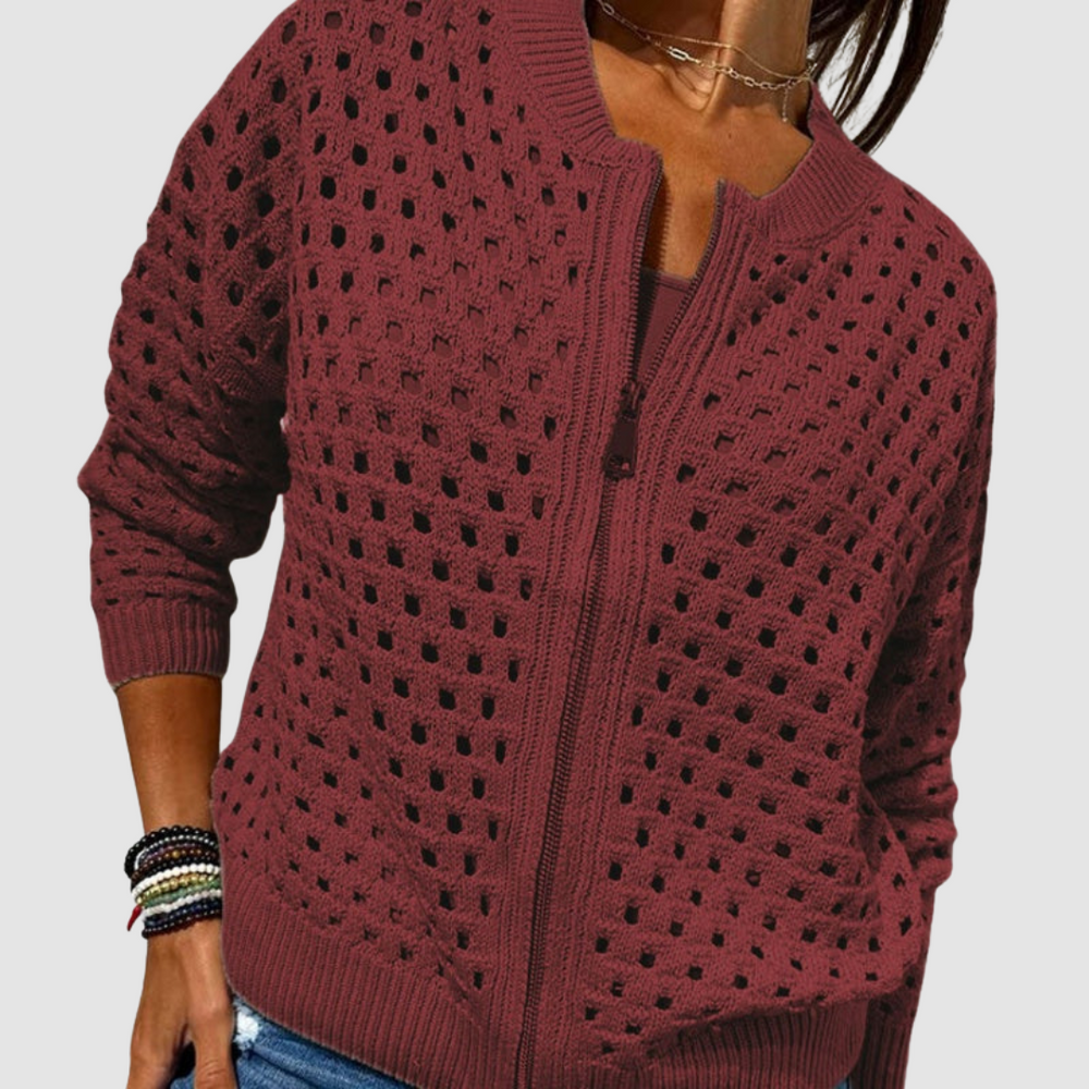 Lorelei - Women's Zip Up Knit Cardigan