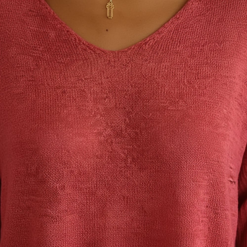 Marina - Women's V Neck Knit Top