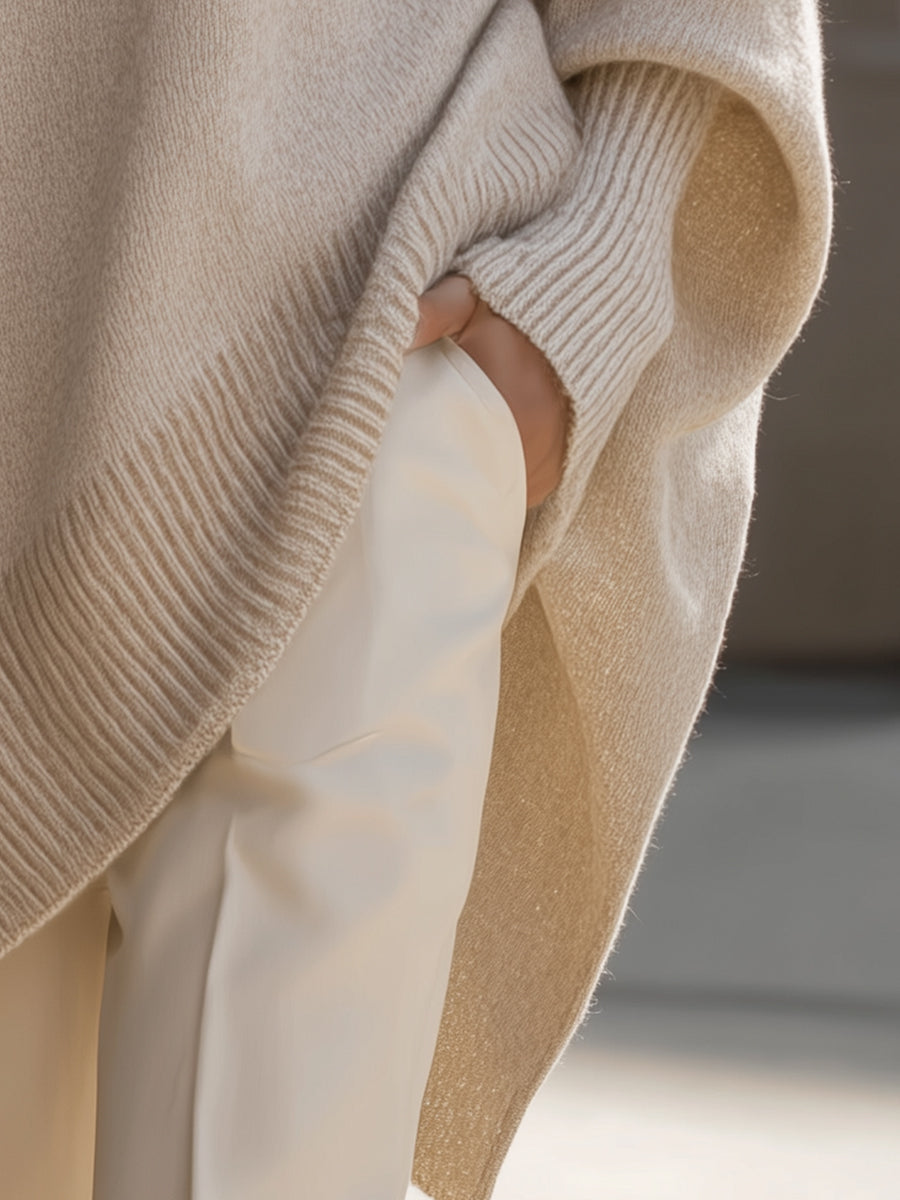 Matilde - Women's Knit Cape Poncho
