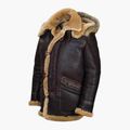 Nevin - Men's Shearling Hooded Aviator Jacket