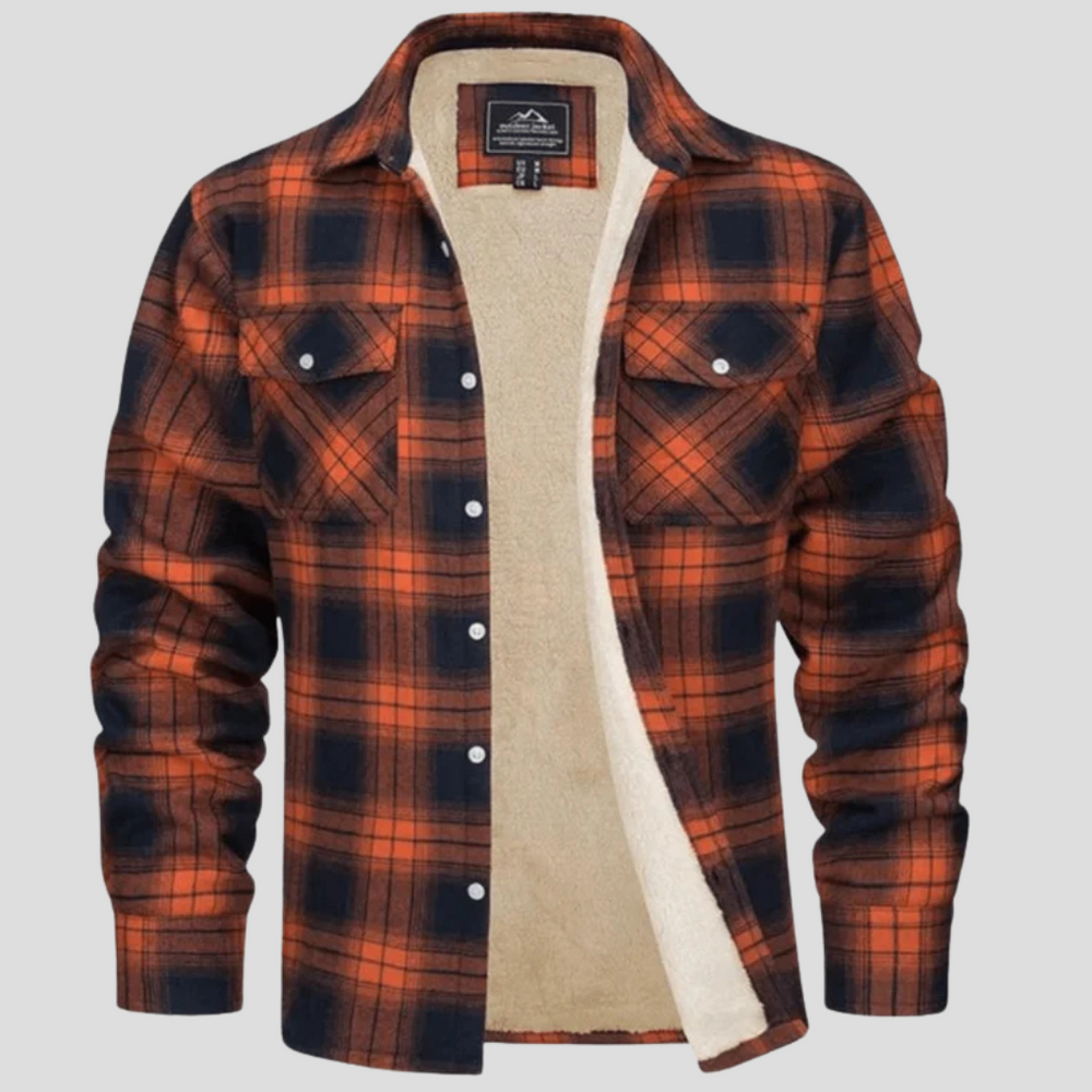 Octavian - Men's Sherpa Lined Plaid Shirt Jacket
