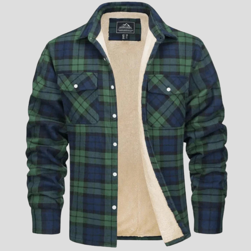 Octavian - Men's Sherpa Lined Plaid Shirt Jacket