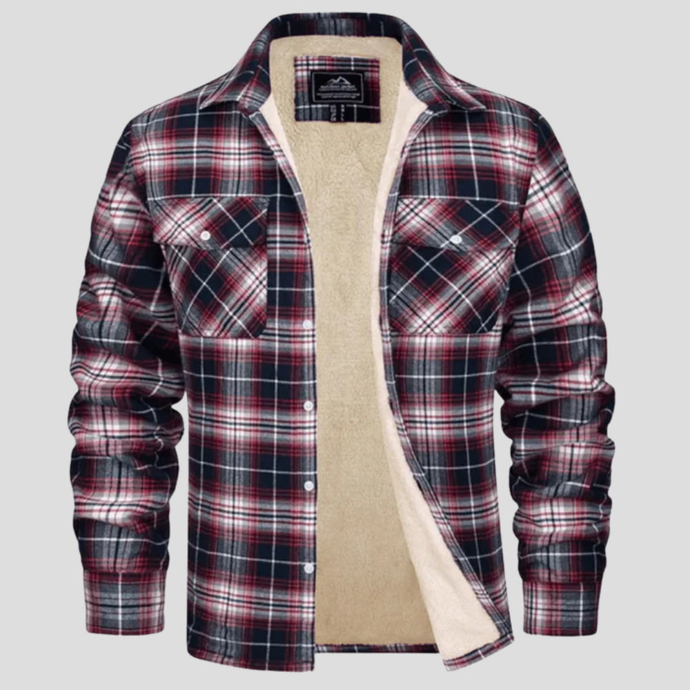Octavian - Men's Sherpa Lined Plaid Shirt Jacket
