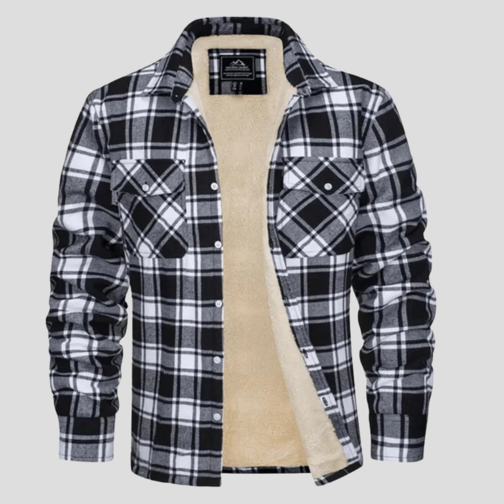 Octavian - Men's Sherpa Lined Plaid Shirt Jacket