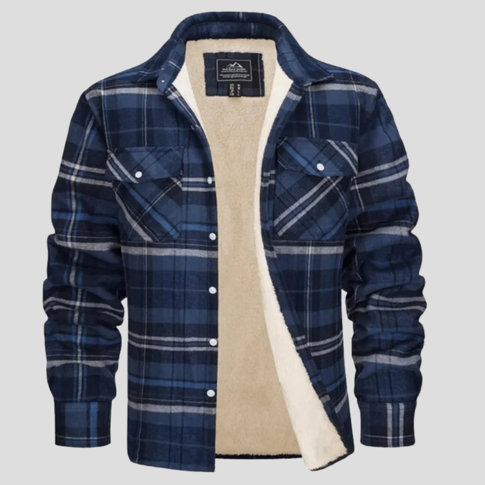 Octavian - Men's Sherpa Lined Plaid Shirt Jacket