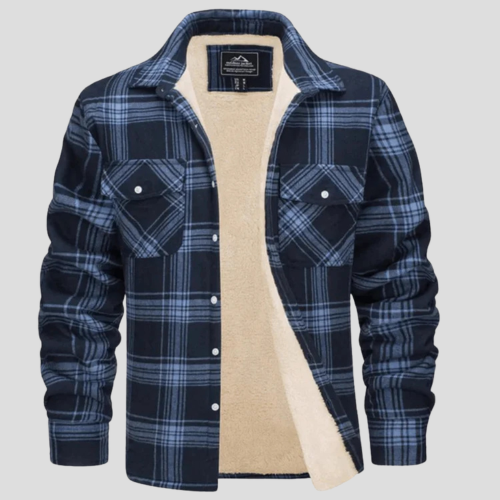 Octavian - Men's Sherpa Lined Plaid Shirt Jacket