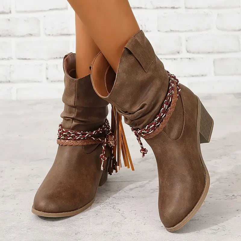 Odile - Women's Western Slouch Mid Calf Boots