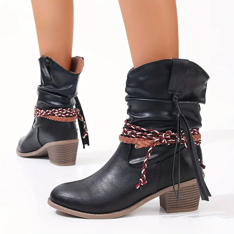 Odile - Women's Western Slouch Mid Calf Boots