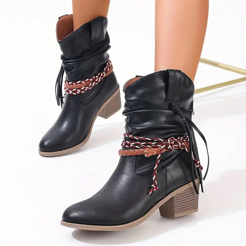 Odile - Women's Western Slouch Mid Calf Boots