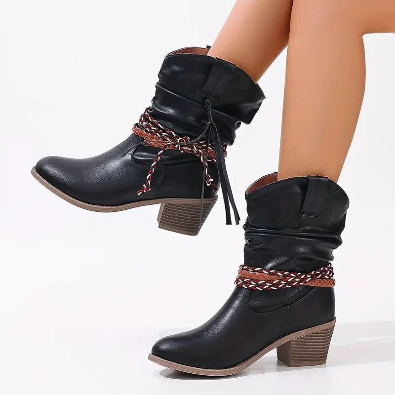 Odile - Women's Western Slouch Mid Calf Boots