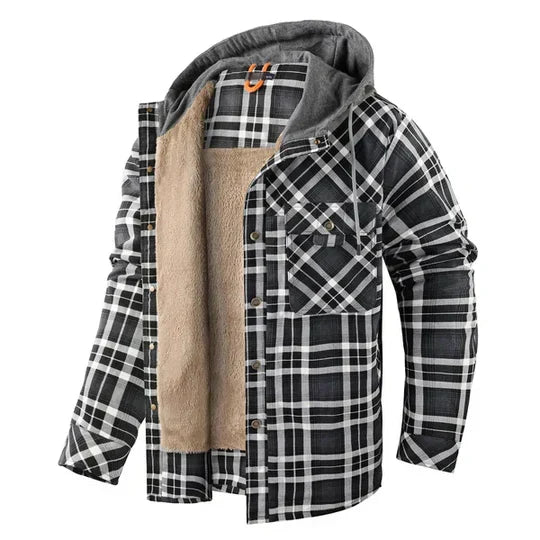 Orson - Men's Hooded Plaid Shirt Jacket