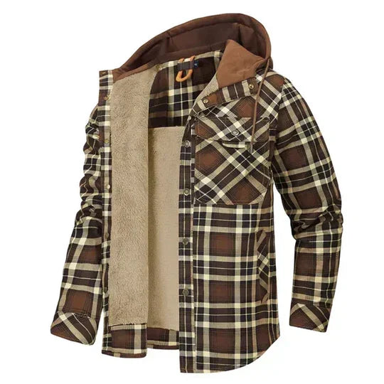 Orson - Men's Hooded Plaid Shirt Jacket