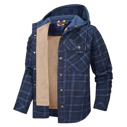 Orson - Men's Hooded Plaid Shirt Jacket