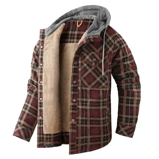 Orson - Men's Hooded Plaid Shirt Jacket