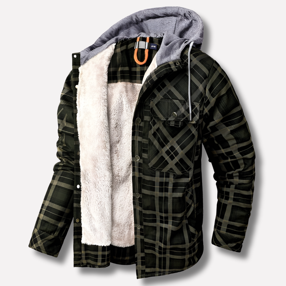 Orson - Men's Hooded Plaid Shirt Jacket