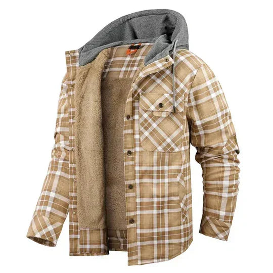 Orson - Men's Hooded Plaid Shirt Jacket