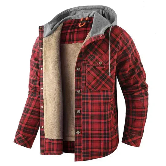 Orson - Men's Hooded Plaid Shirt Jacket