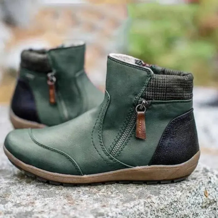 Petra - Women's Heeled Leather Ankle Boots