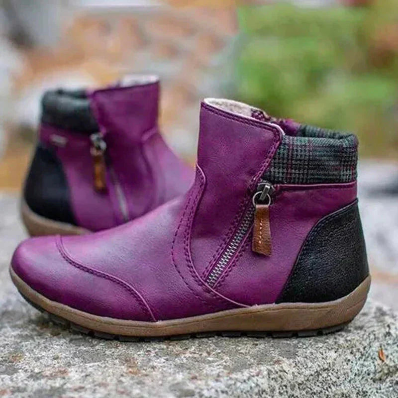 Petra - Women's Heeled Leather Ankle Boots