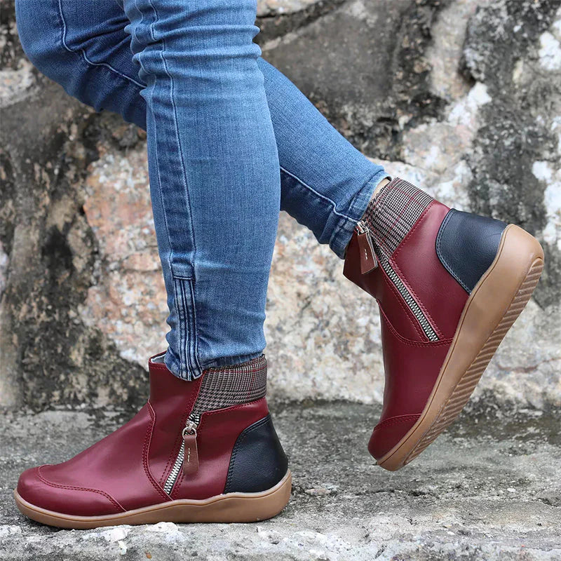 Petra - Women's Heeled Leather Ankle Boots