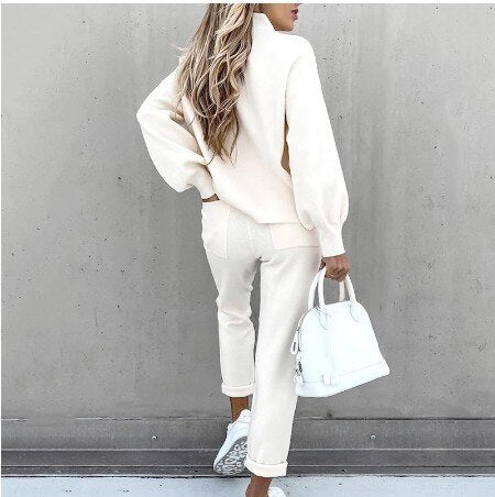 Phoebe - Women's Turtleneck Sweater Two Piece Set