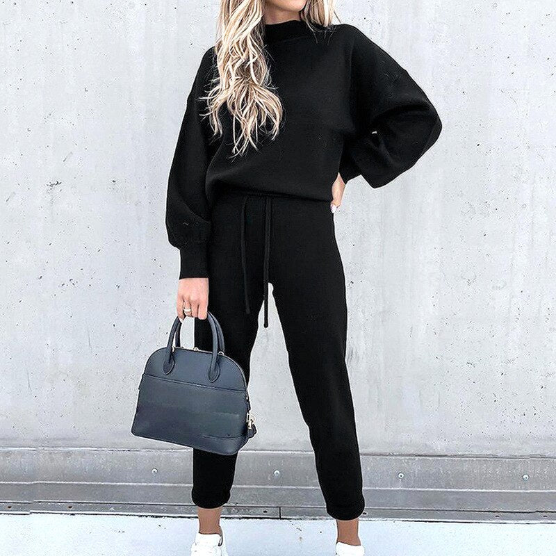 Phoebe - Women's Turtleneck Sweater Two Piece Set