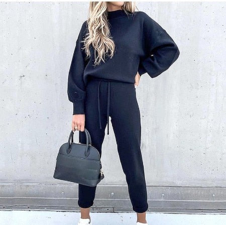 Phoebe - Women's Turtleneck Sweater Two Piece Set
