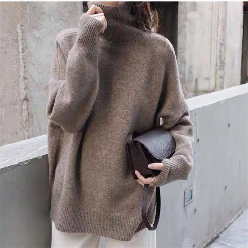 Susannah - Women's Oversized Turtleneck Knit Sweater