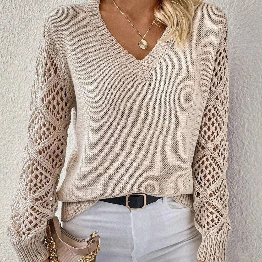 Sylvie - Women's V Neck Pullover Sweater